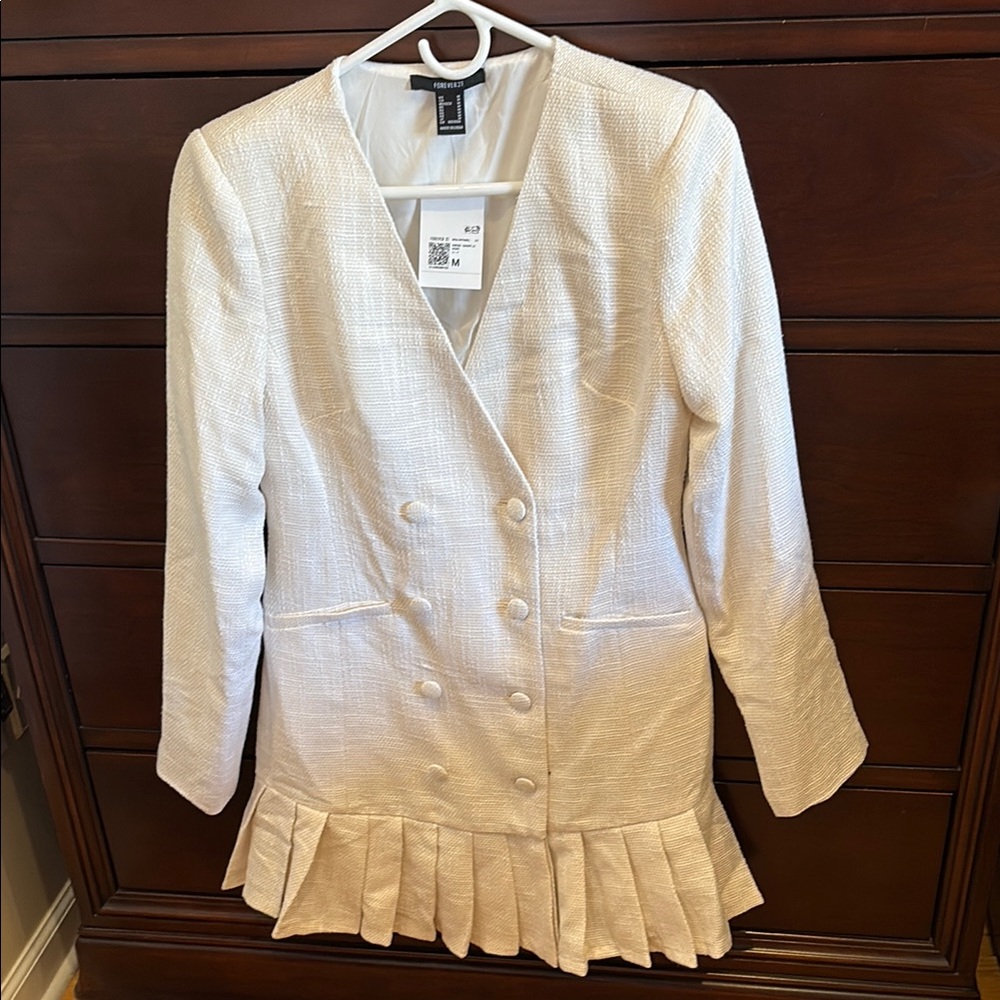 Linen Double-Breasted Blazer Dress fully lined
